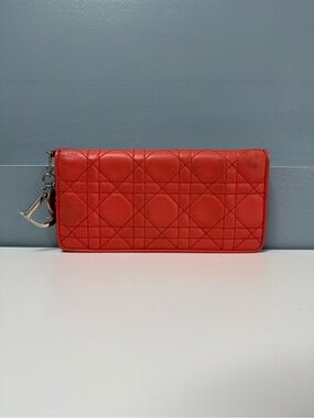 Lady Dior Flap Wallet with Silver Charm